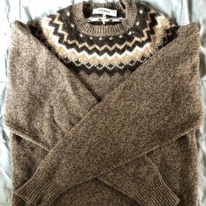 Frame brown fairisle sweater womens size M